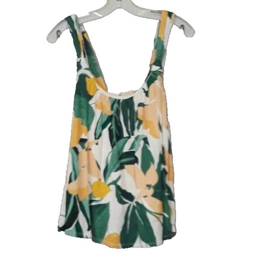 Anthropologie Vanessa Virginia Womens Tank Top Small Tropical Floral BOHO Beach